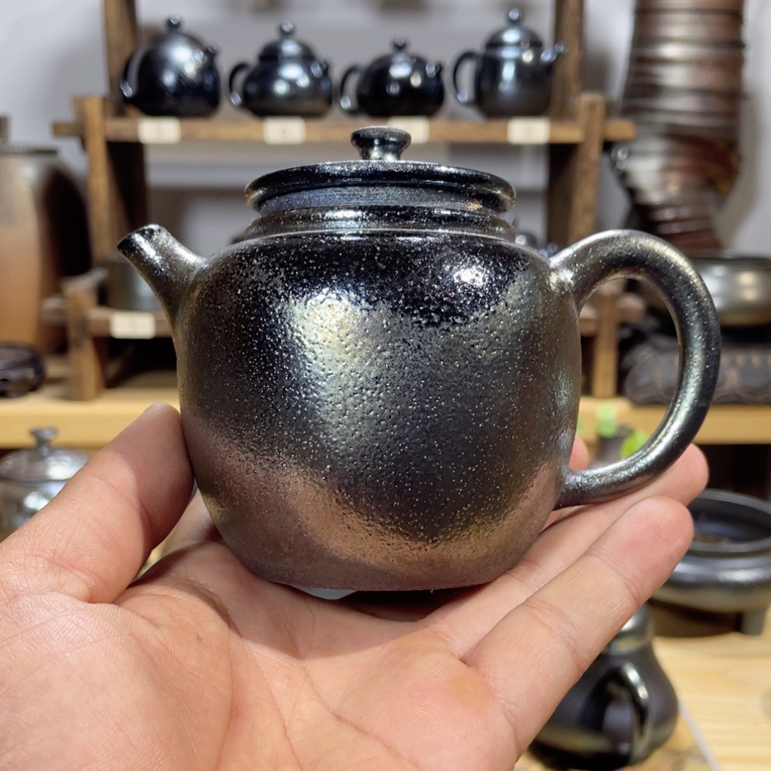 杯赵*方建水紫陶柴烧壶