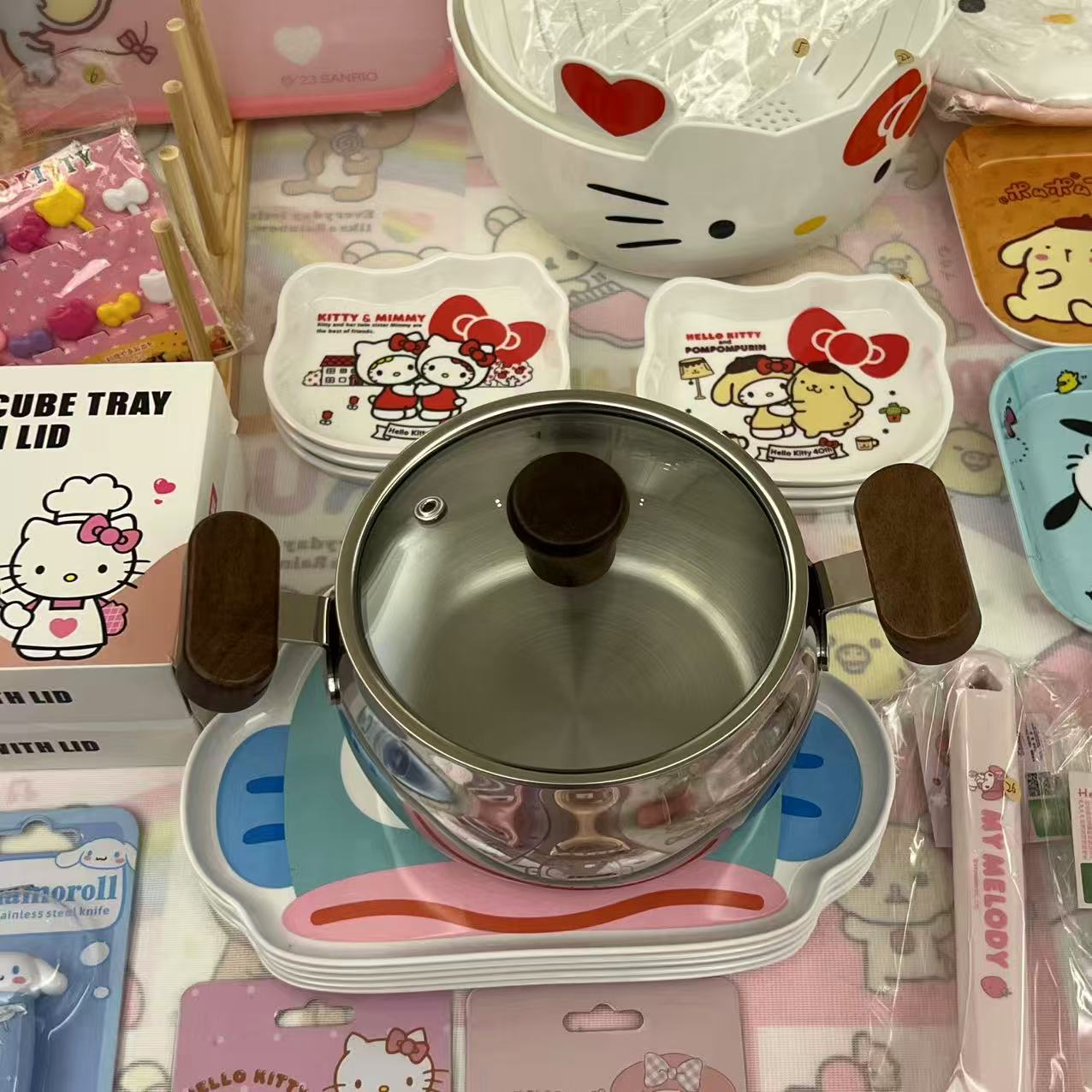 丑鱼|Kitty316不锈钢锅胡桃木双手柄1200ml  14口径 耐高温防腐蚀