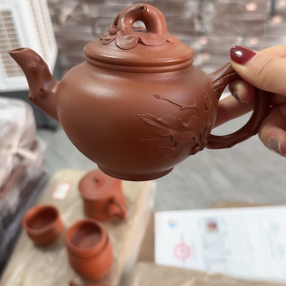 紫砂茶壶黄龙山原矿朱泥400