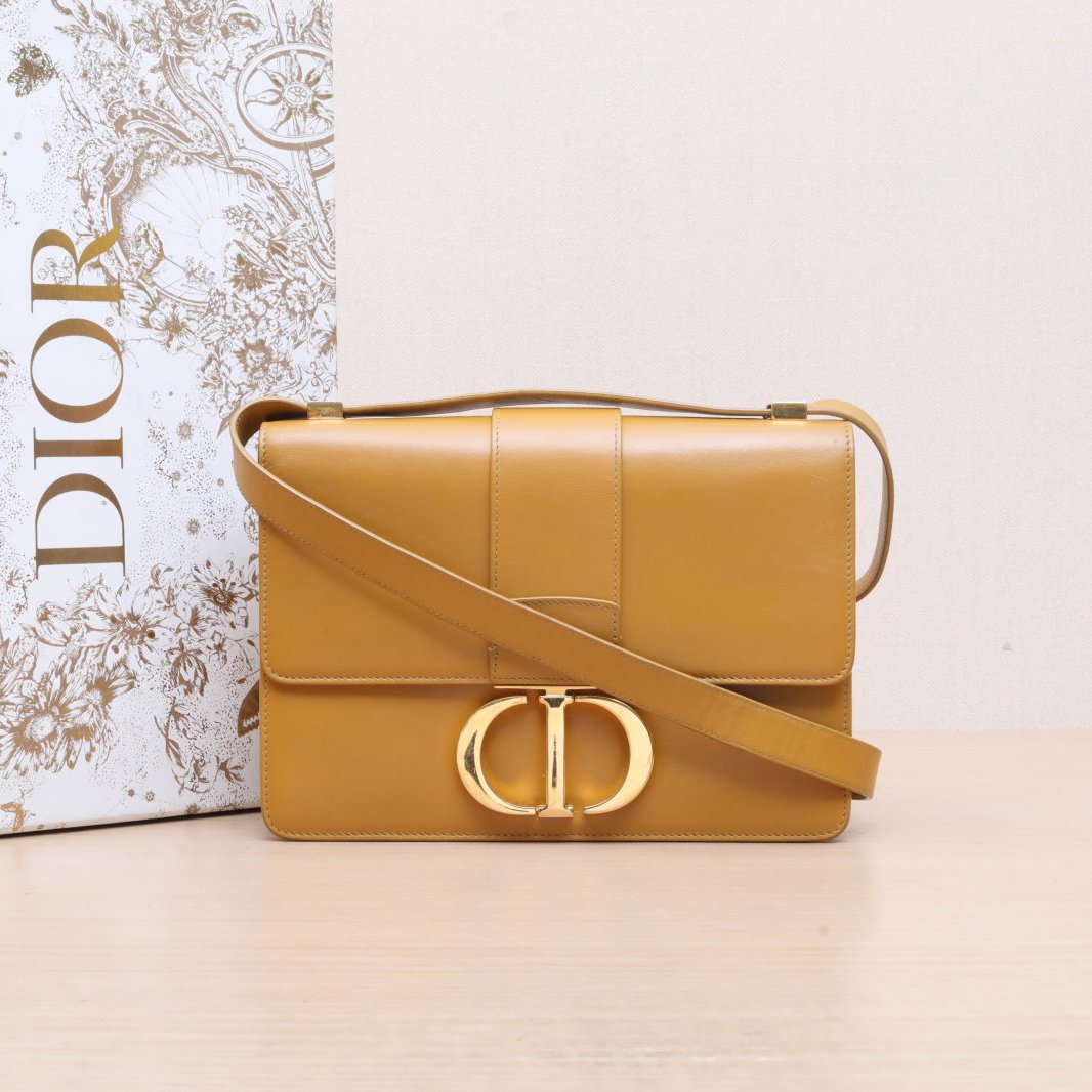 95新 DIOR/迪奥 30斜挎包 蒙田 大号 24 黄色 P205945390