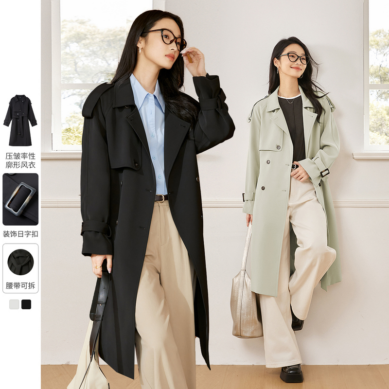 【程总专属】梵希蔓简约设计感英伦风衣外套女宽松慵懒大衣M5271