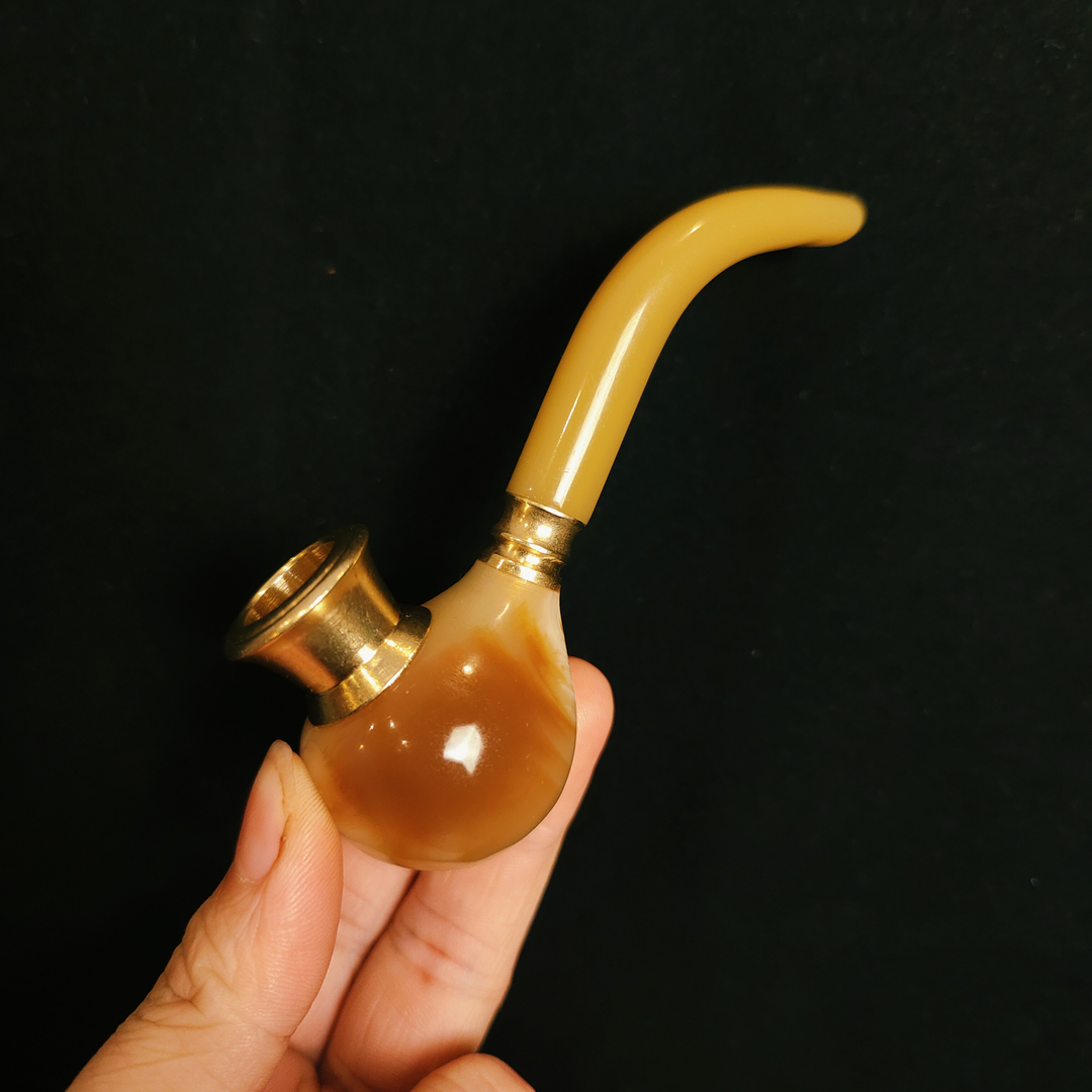 视频直播间同款牛角粗中细圆形精致圆满送礼必备植物款(园黄)