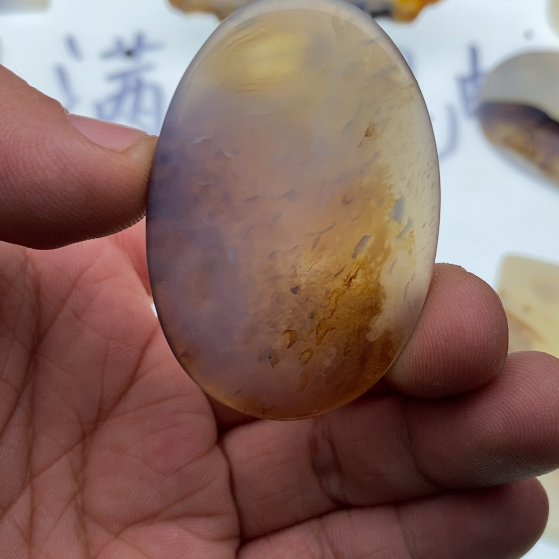 玛瑙/玉髓牌子足银镀金镶嵌