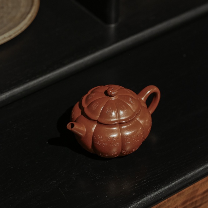 【陶研专属】 筋纹青花 朱泥 200cc 杨圣 紫砂壶