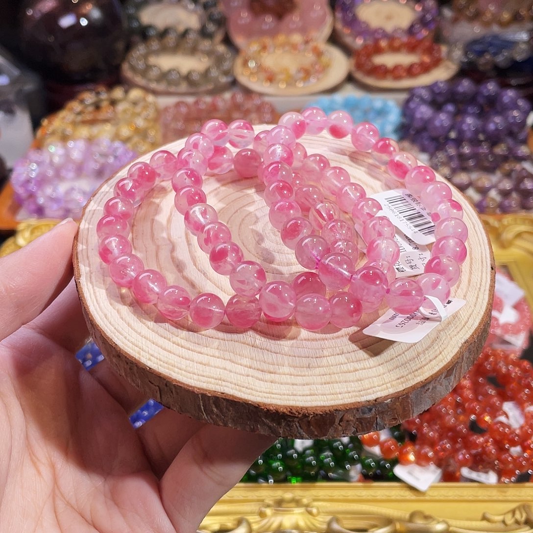 石英质玉未镶嵌手链樱花雨蔷薇多样性发其一