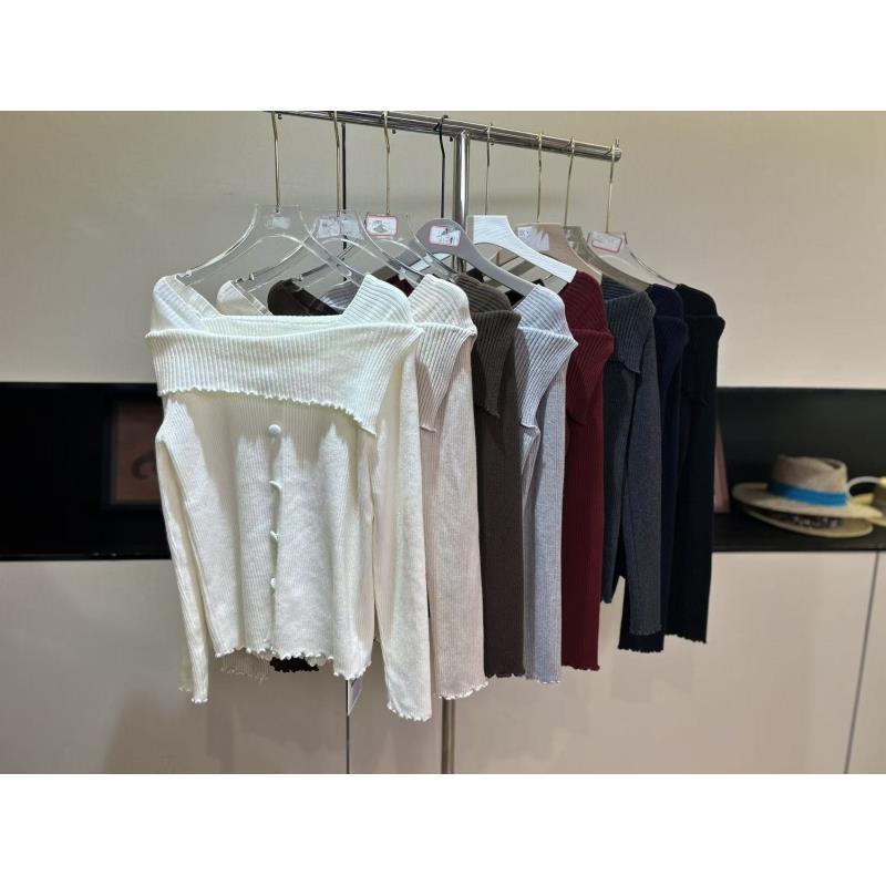 HX~南油新款一字肩羊毛上衣【0301】