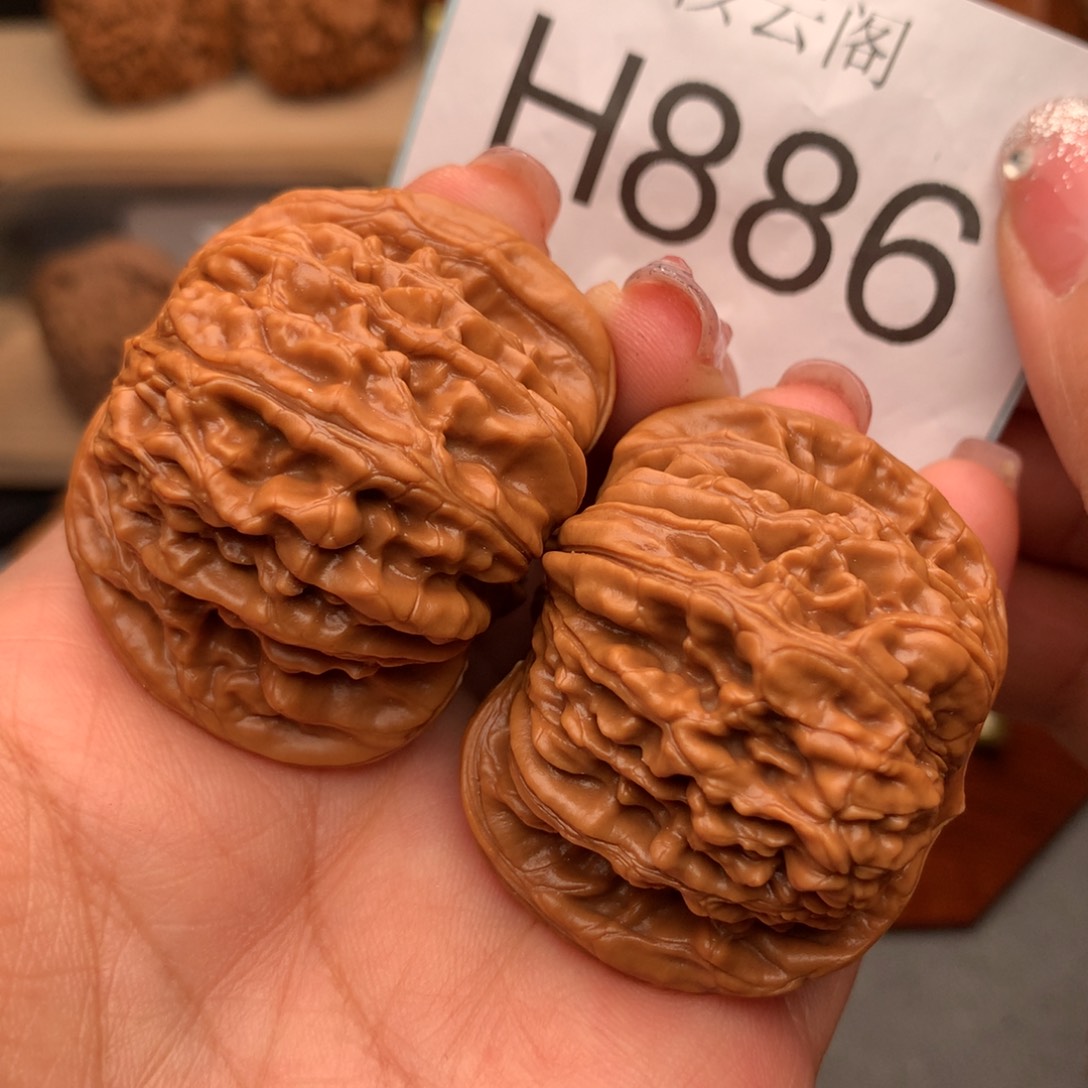 白***鲜文玩核桃把件44汉高楼