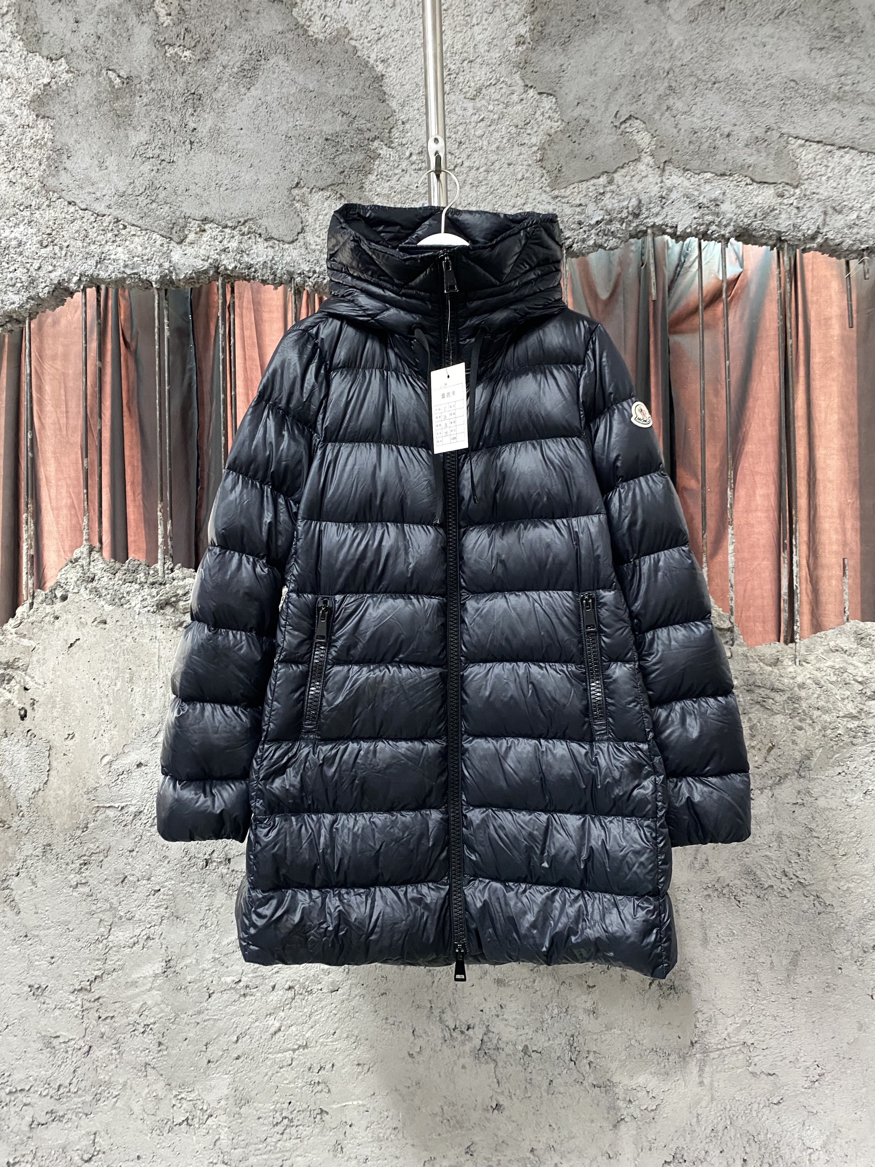 95新 MONCLER 羽绒服/0码 瑕疵如图 潮流时尚冬季连帽长款外套