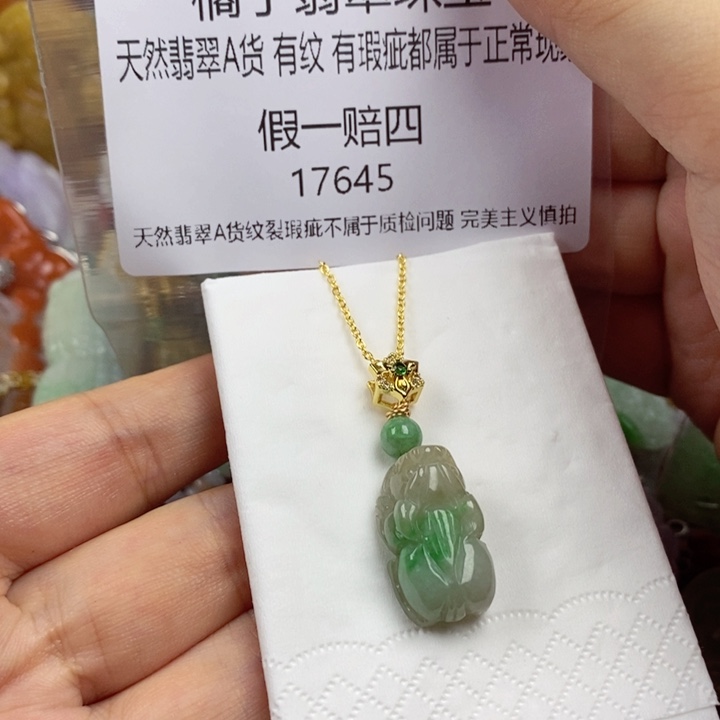 翡翠未镶嵌吊坠(赠链)