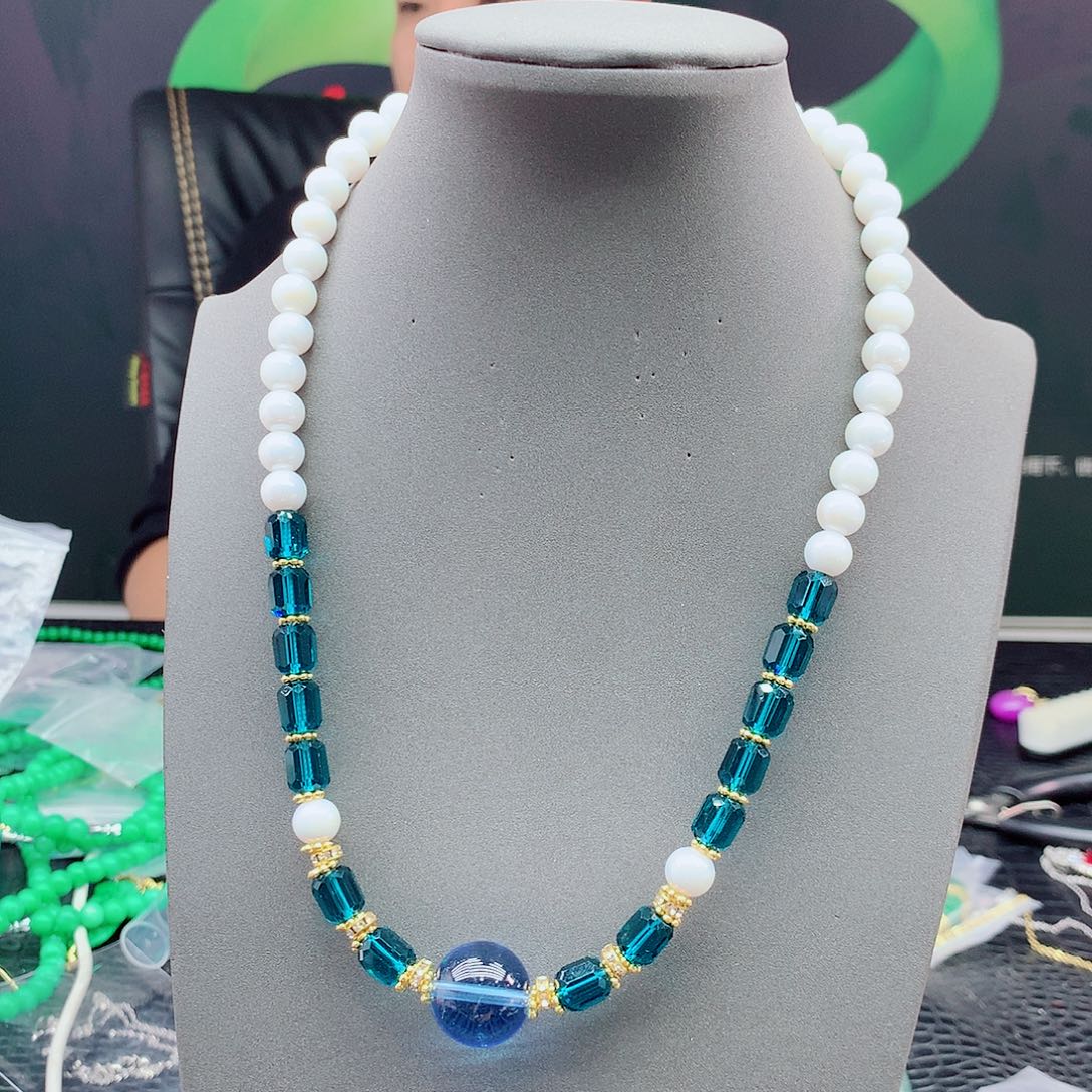 淡水珍珠颈饰银S925镶嵌