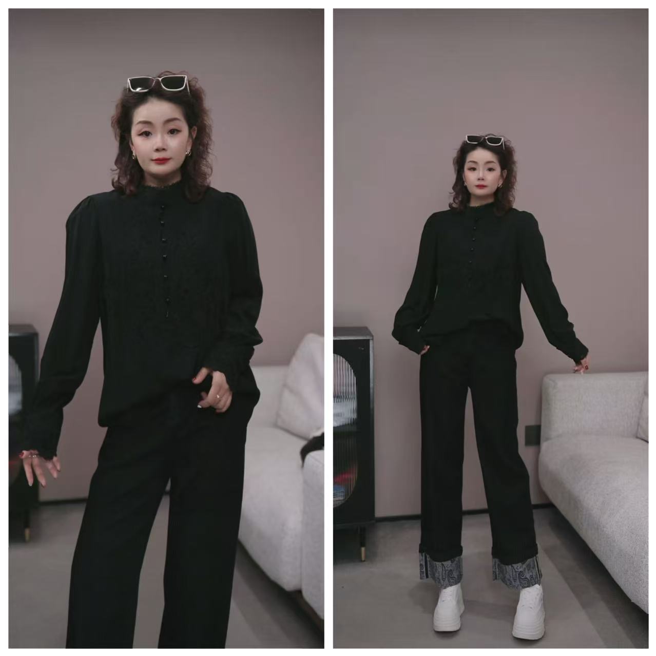 【No退换】瑕疵品 欧货 50天|丝【蕾丝工艺衬衫】YYX 33035