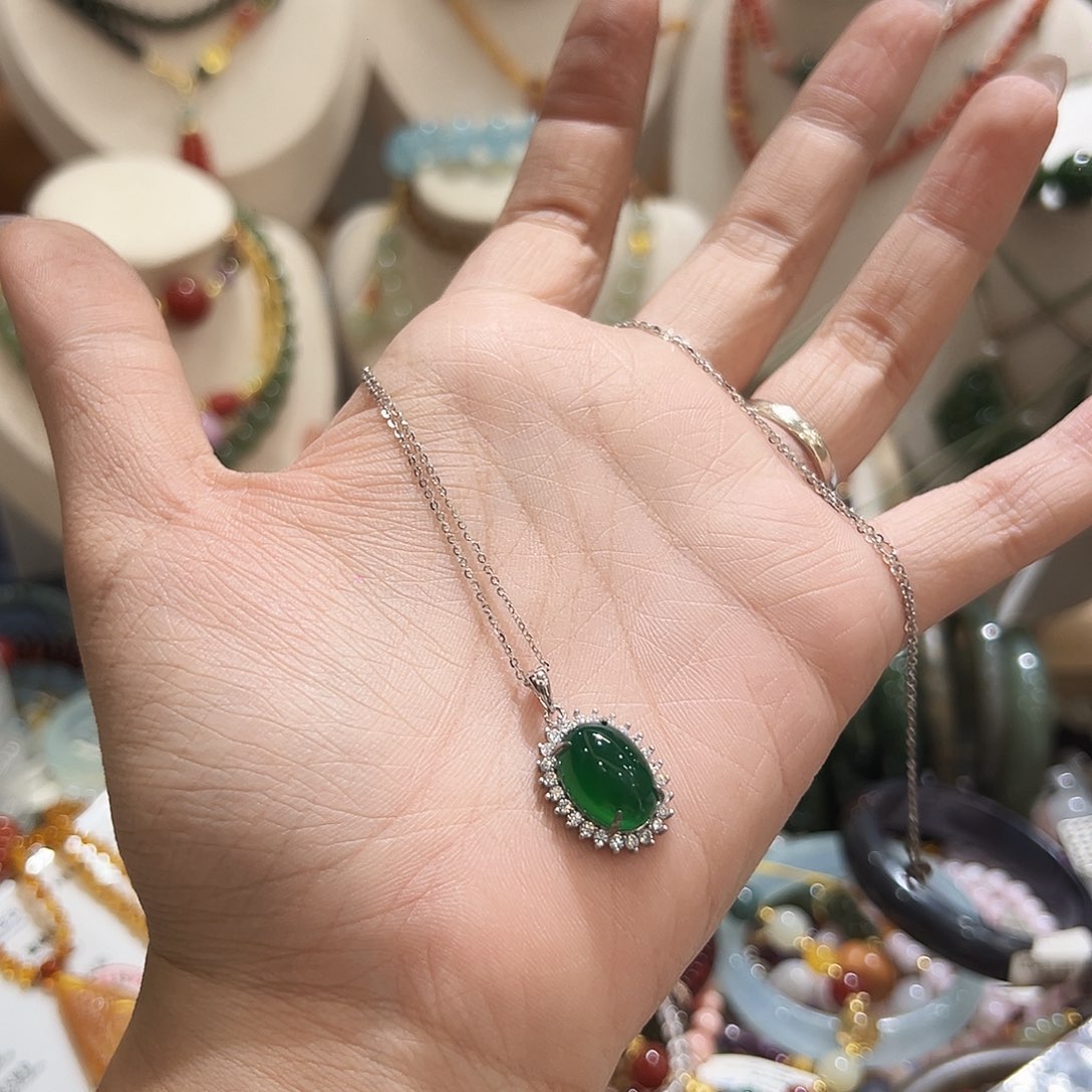 银S925镀金镶嵌颈饰玛瑙/玉髓素**红