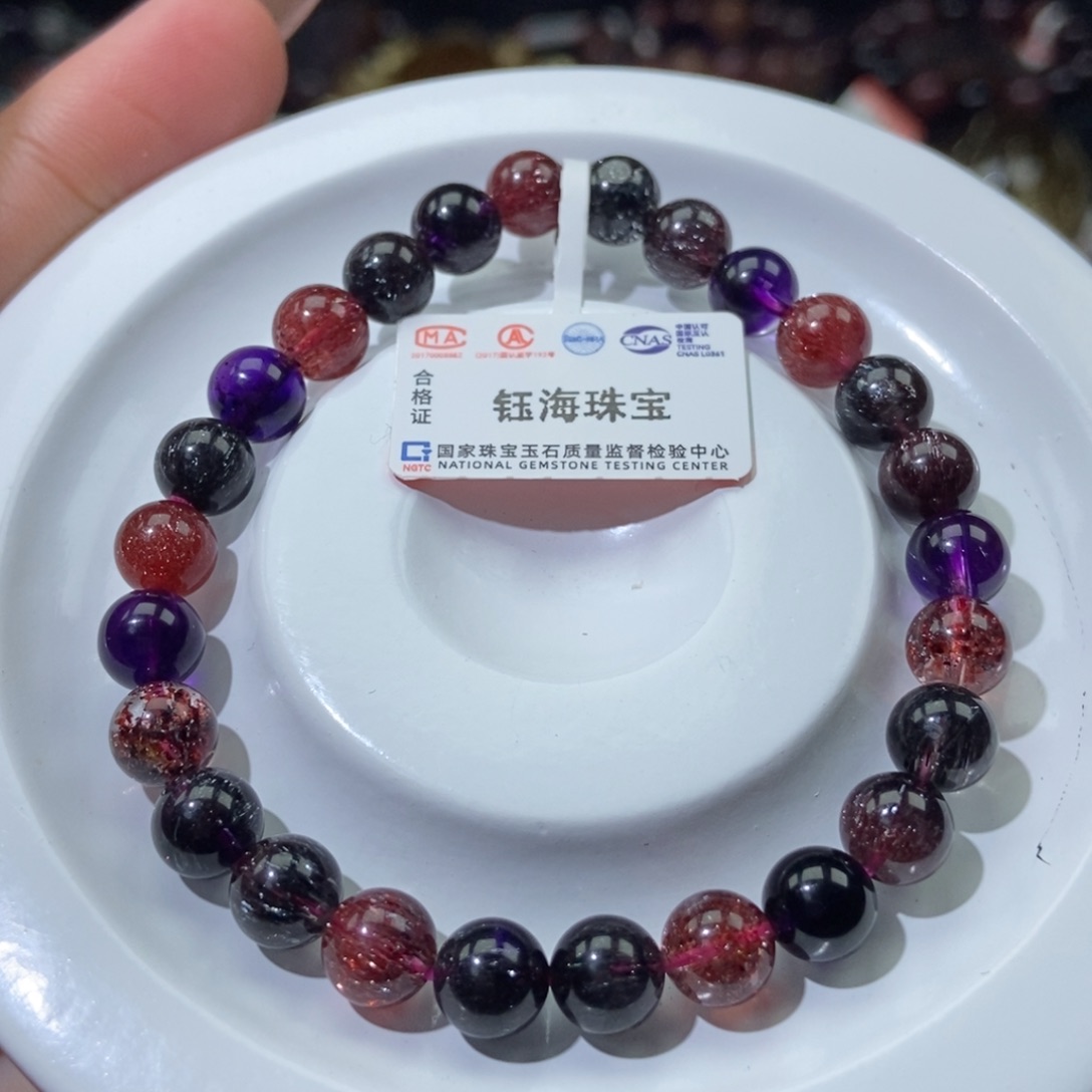 水晶超七手串未镶嵌6.8mm