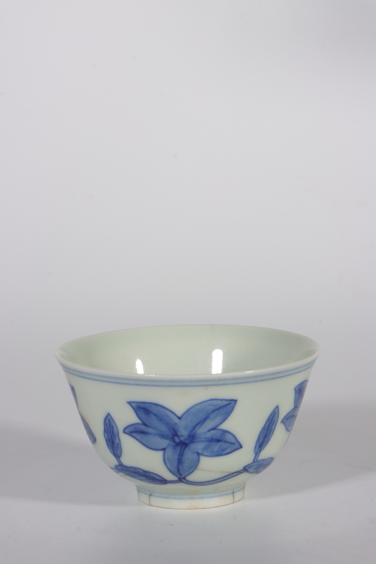 精品陶瓷青花开片手绘杯盏主人杯茶杯花纹品茗杯茶具