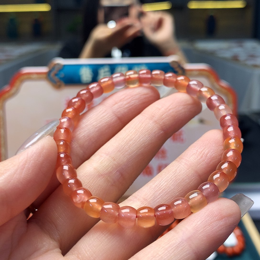 【闪购商品】南红玛瑙珠串未镶嵌W冰红直切6mm
