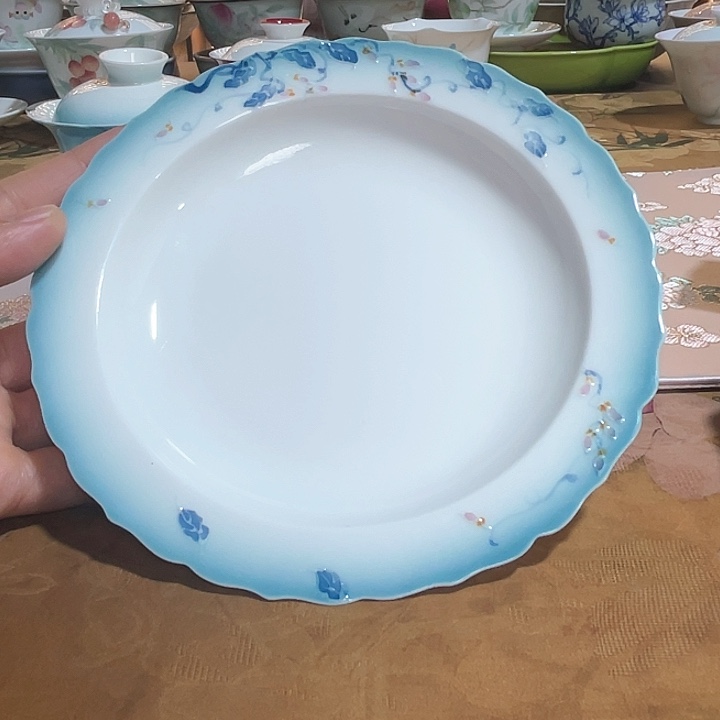 【闪购商品】幽蓝藤雾花边壶承哈哈哈哈哈