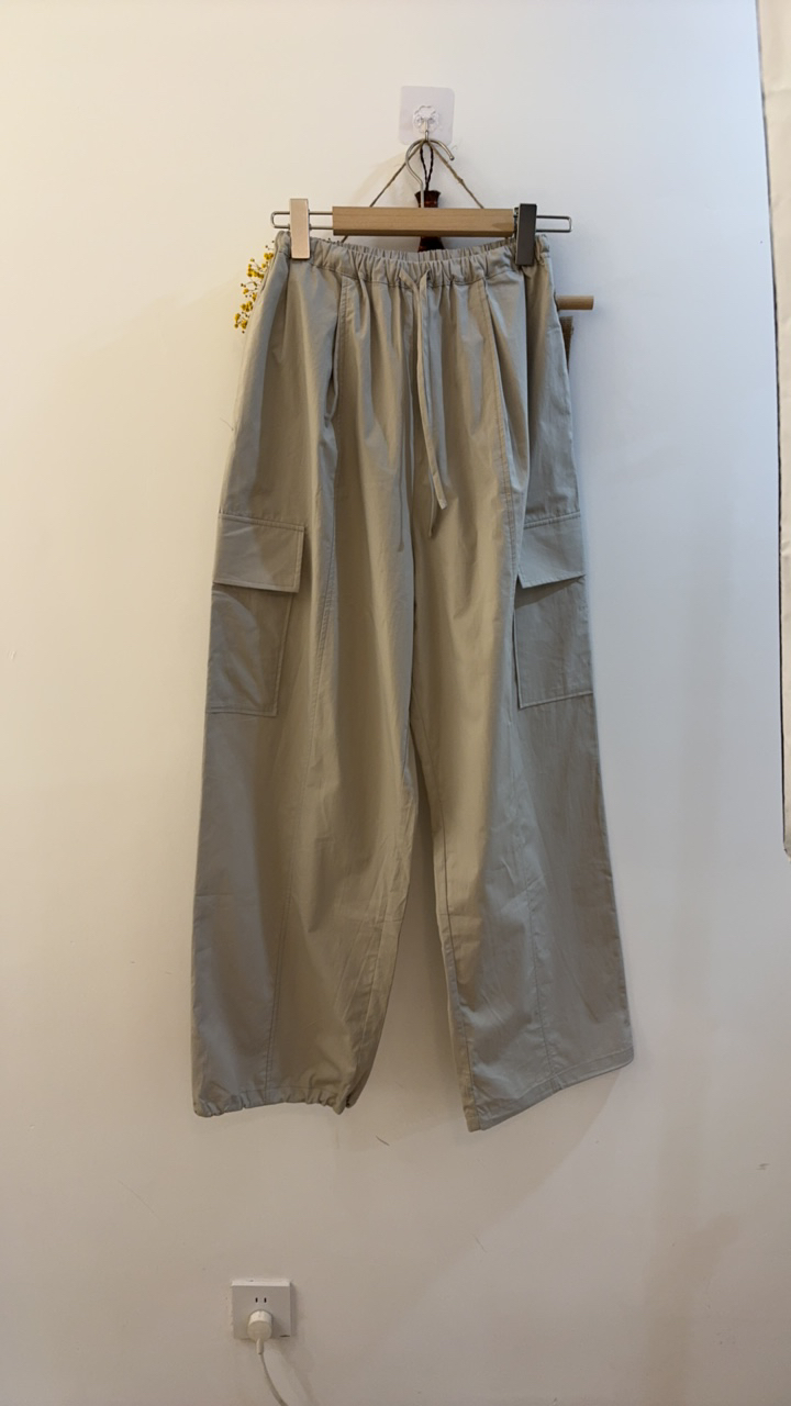 新款高腰束脚工装裤女休闲百搭显瘦直筒长裤