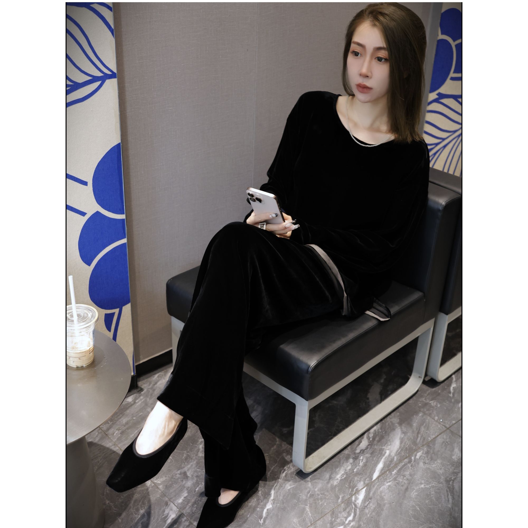 MYYS【墨绒拼雅】真丝丝绒欧根纱大衫-衣长66