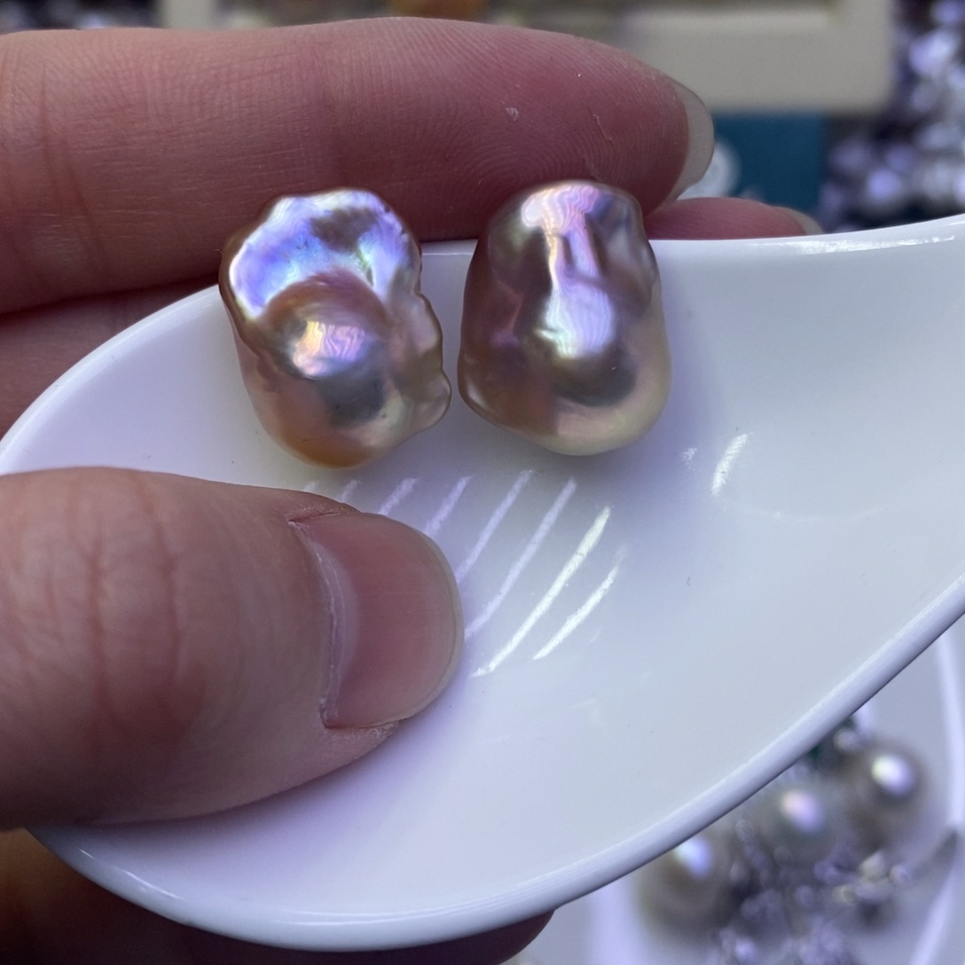 淡水珍珠耳饰银S925镶嵌