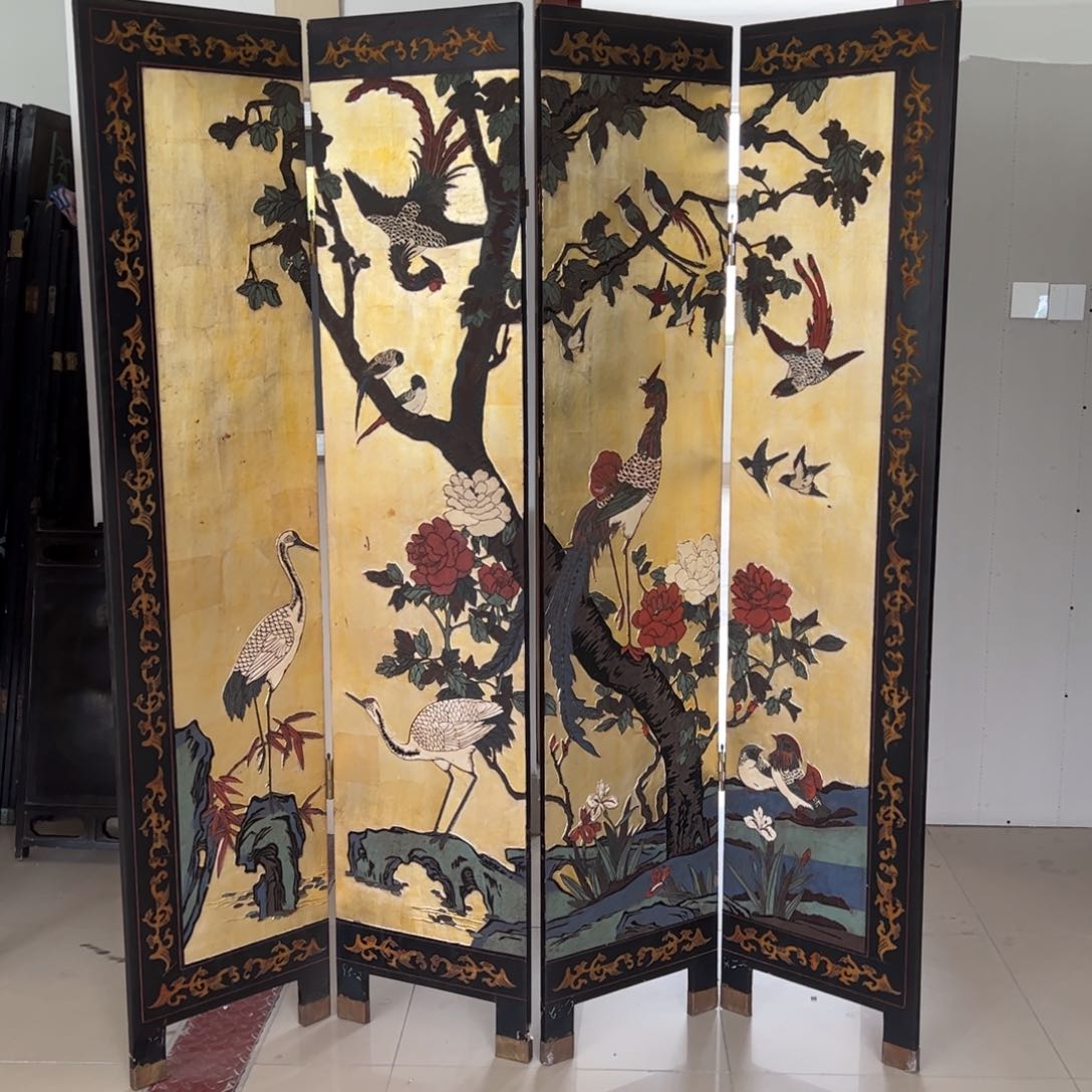 绘画屏风框画茶空间设计