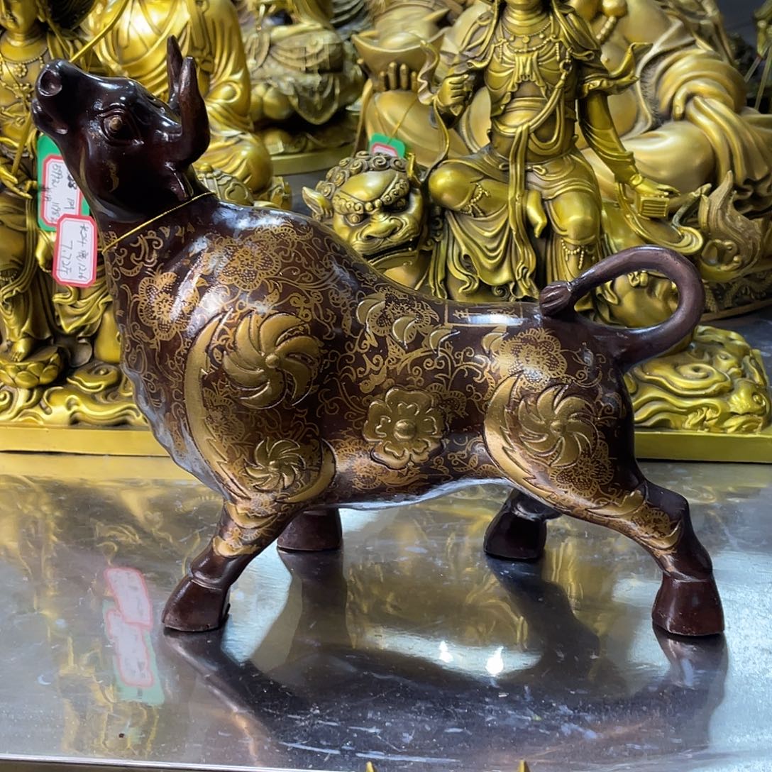 黄铜黄铜牛长24厘米