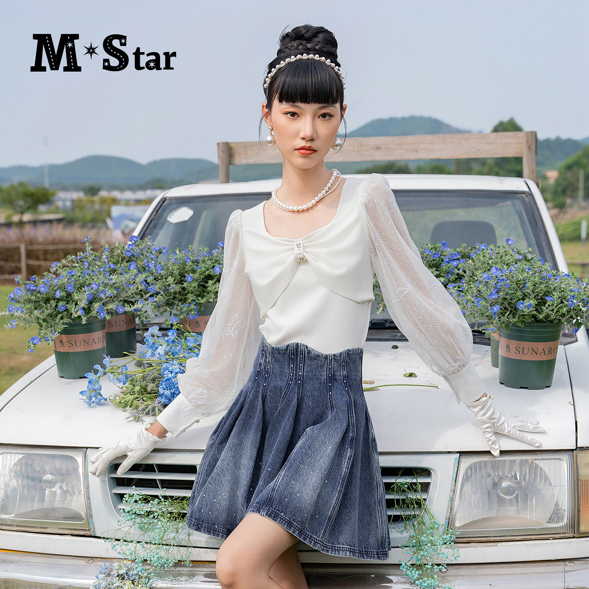 【高高甄选】M-Star法式气质U型领毛织上衣SFCM113660