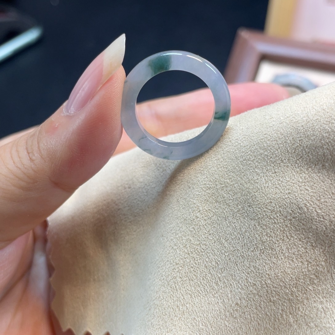 翡翠未镶嵌戒圈细条莫奈14