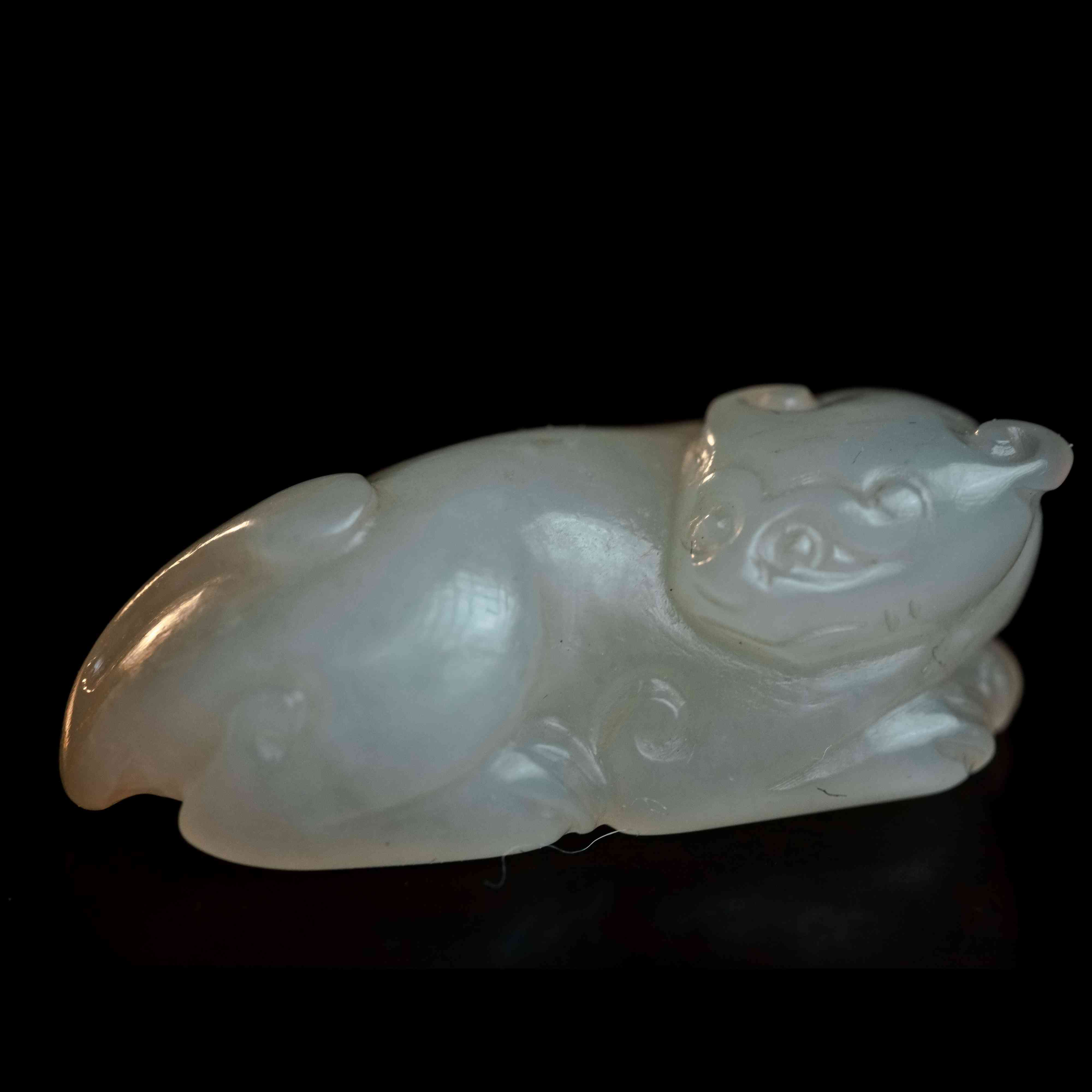 清代和田玉玉獾花件-NX