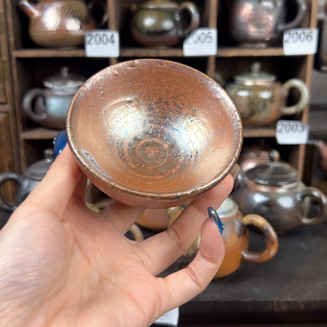 杯柴烧茶器粗陶主人杯