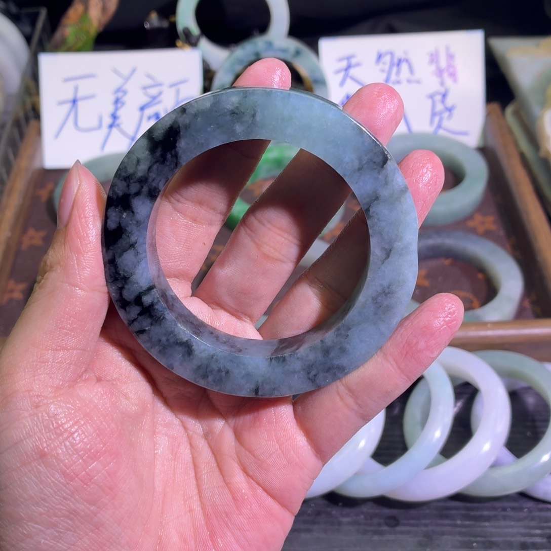 定制翡翠未镶嵌天然纹理随机，追求完美者慎拍