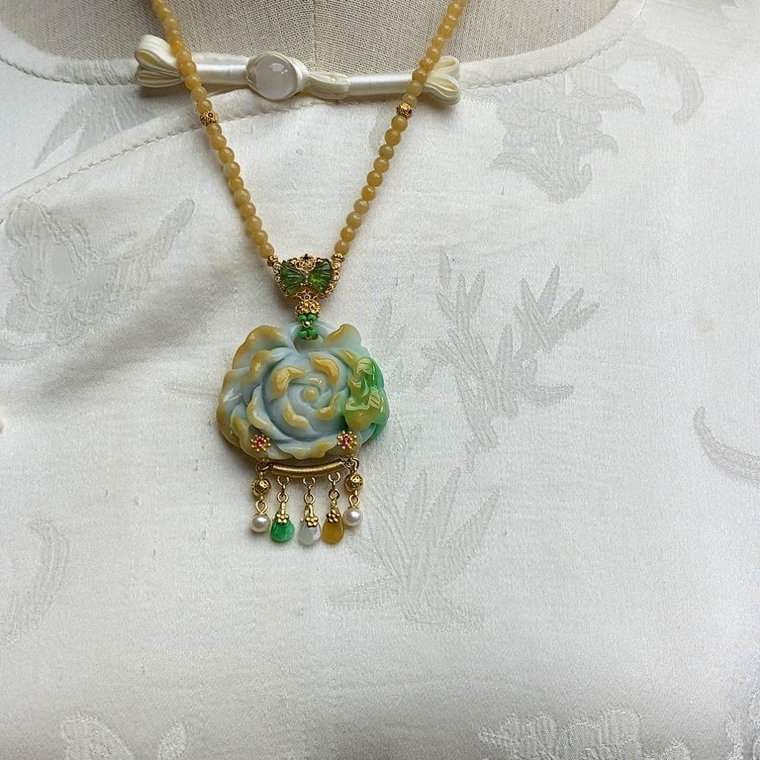 翡翠颈饰未镶嵌天然