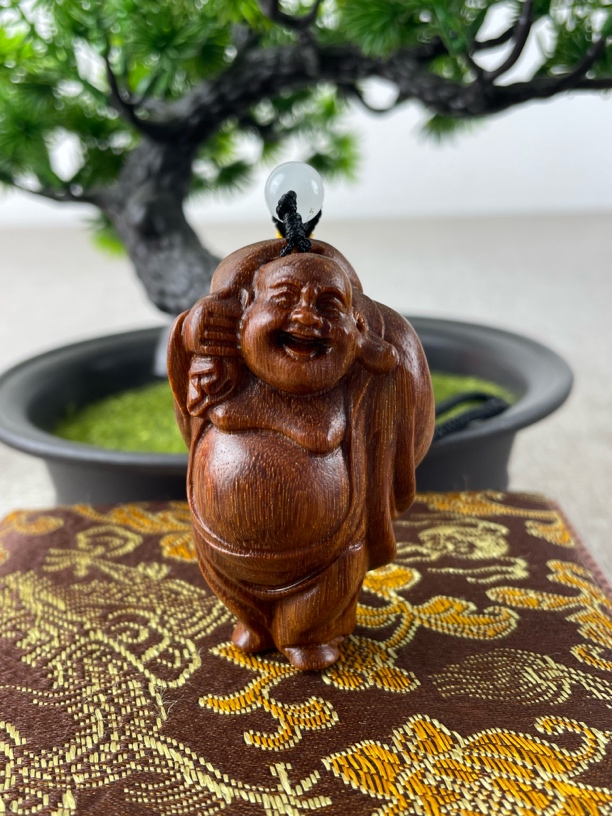 龙鳞满星 布袋弥勒木雕雕刻精品文玩手把件挂件