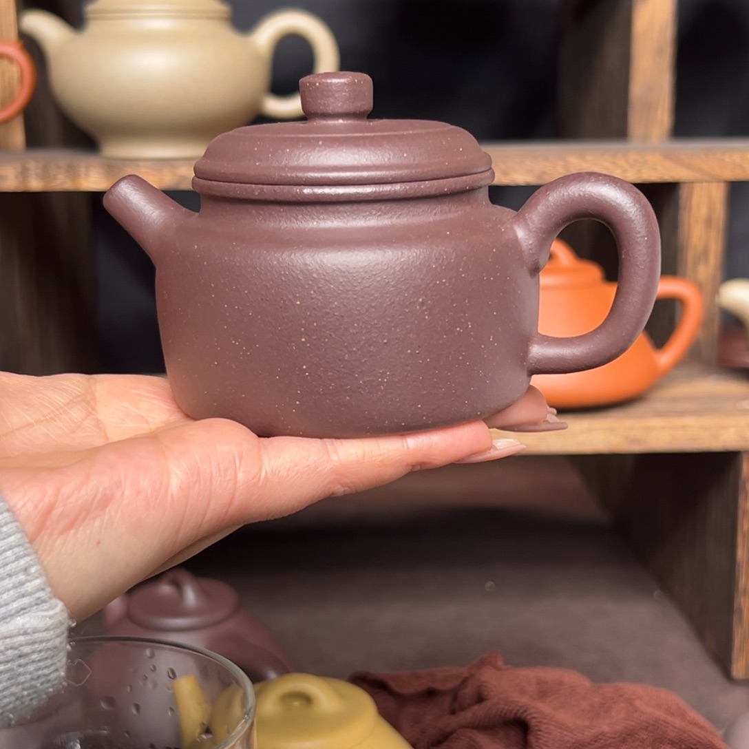 独***特茶壶紫砂微瑕天青德钟150毫升