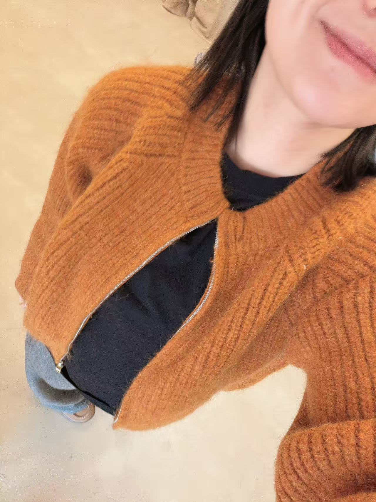 DALILI-【大橘】拉毛开衫宽松慵懒软糯针织外套