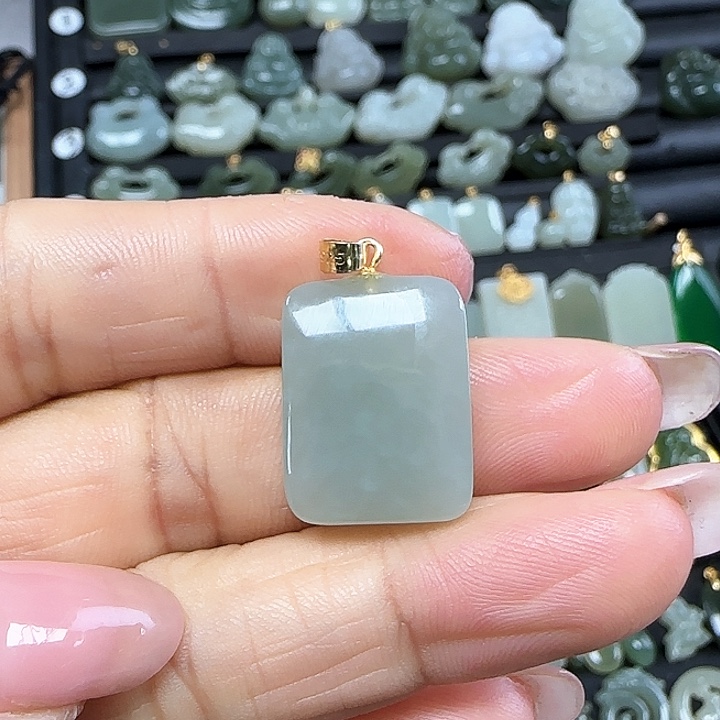 和田玉吊坠(不含链)银S925镶嵌