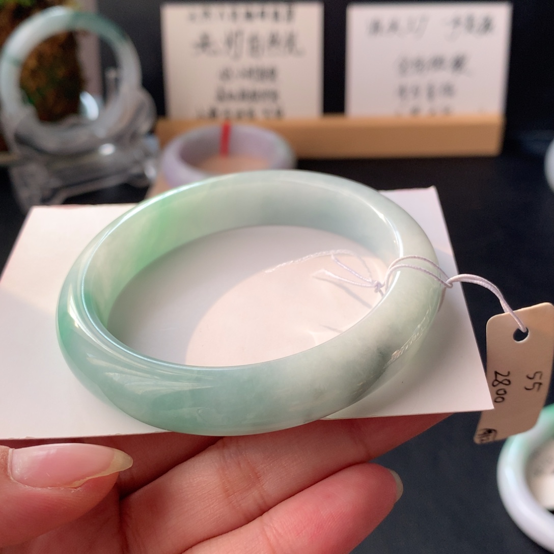 翡翠未镶嵌手镯27号55.6-11.9-8