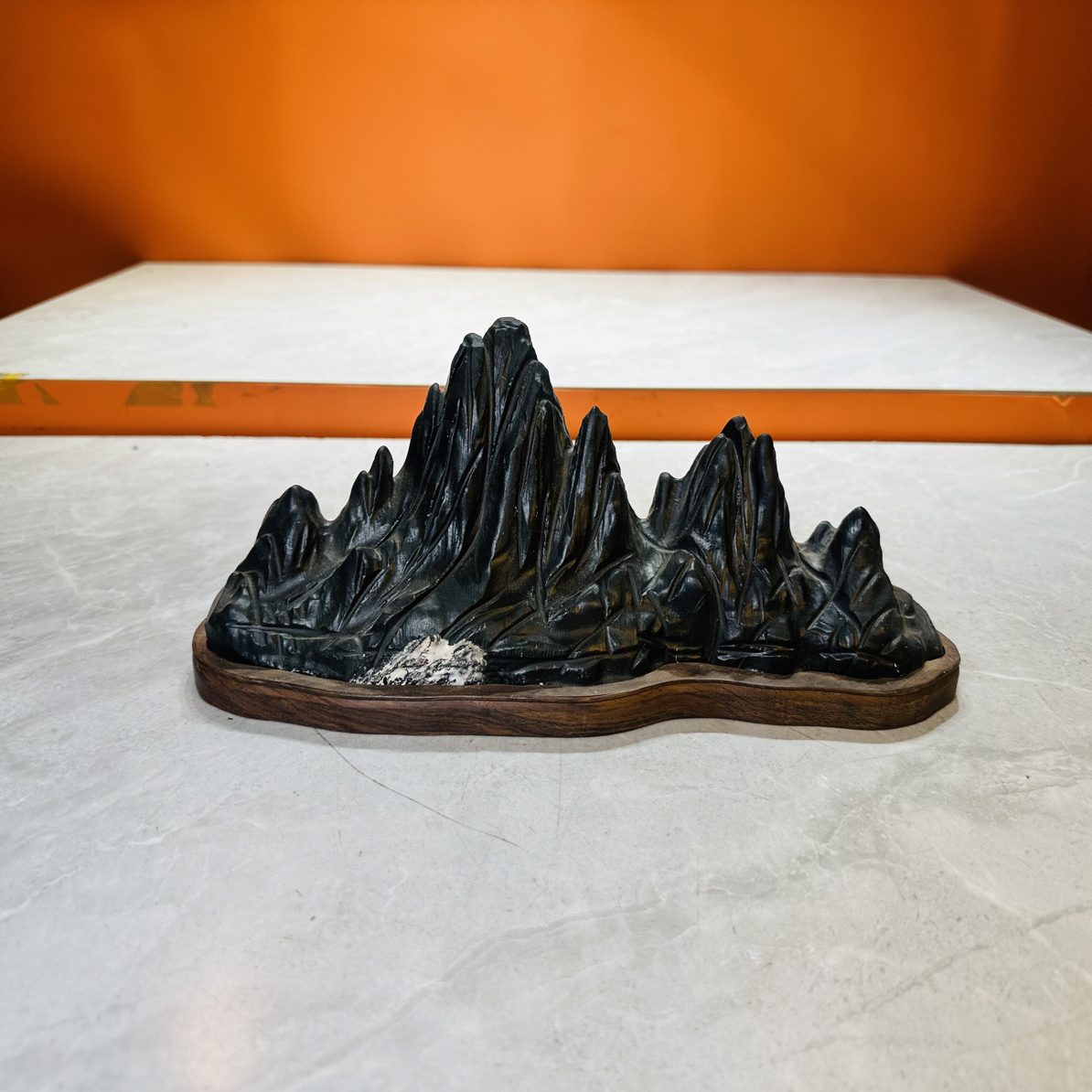 天然中式灵璧石山峰造型鱼缸造型家居观赏摆件尺寸31 9 12