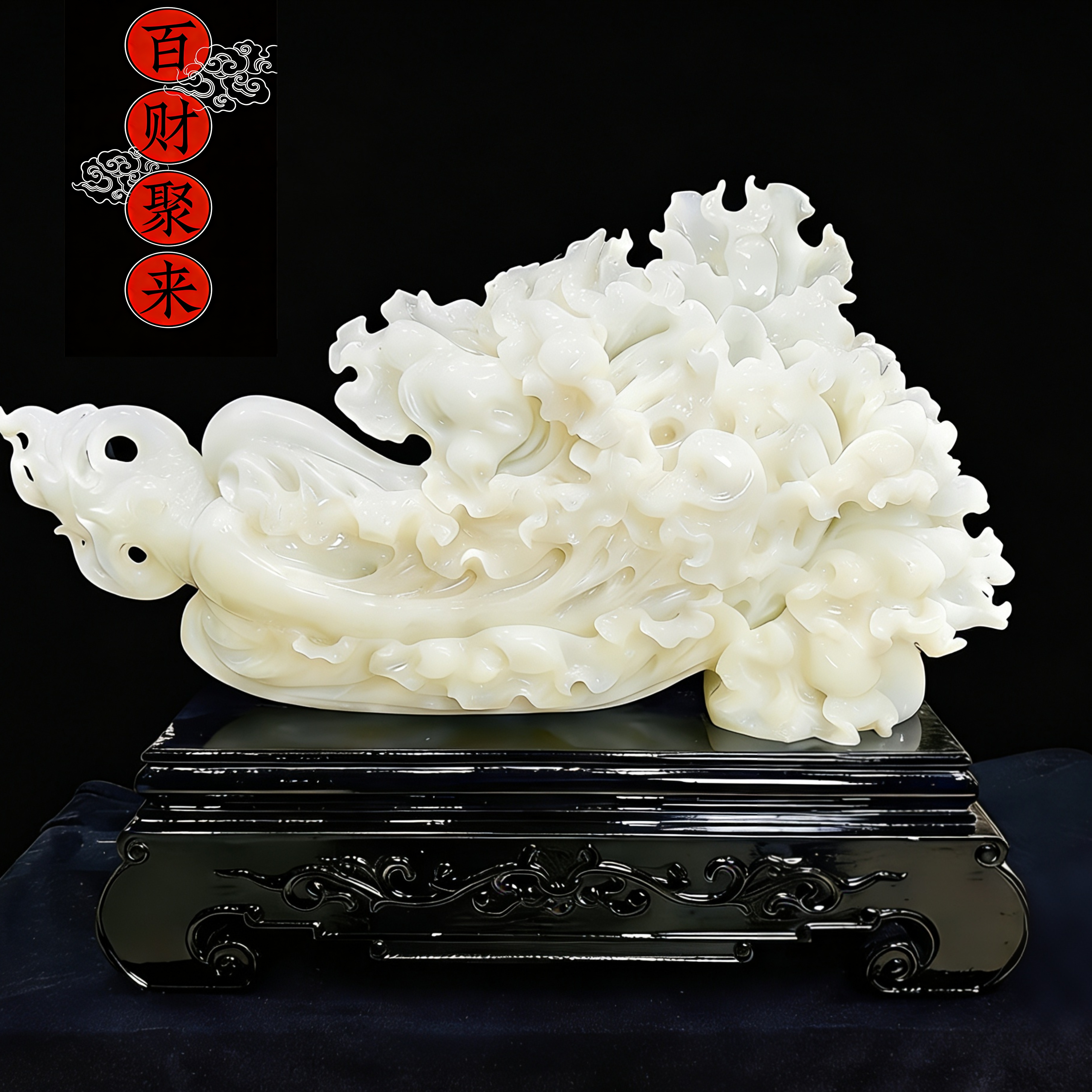 新中式天然玉石雕刻白菜客厅玄关乔迁开业送礼装饰品