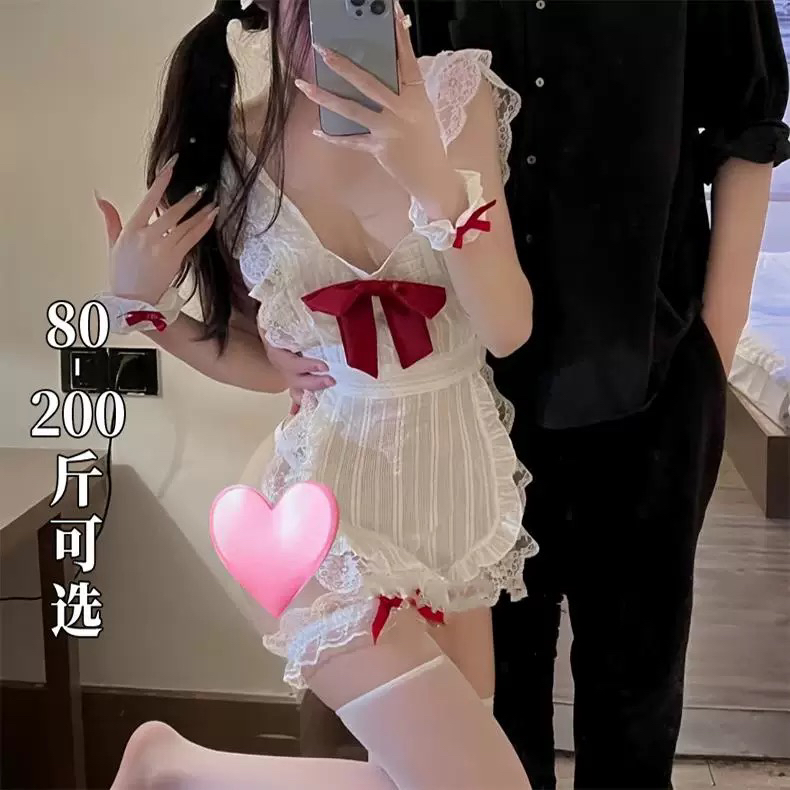 请吩咐我！【80-200斤】内衣性感小厨娘装纯欲露臀睡裙可爱