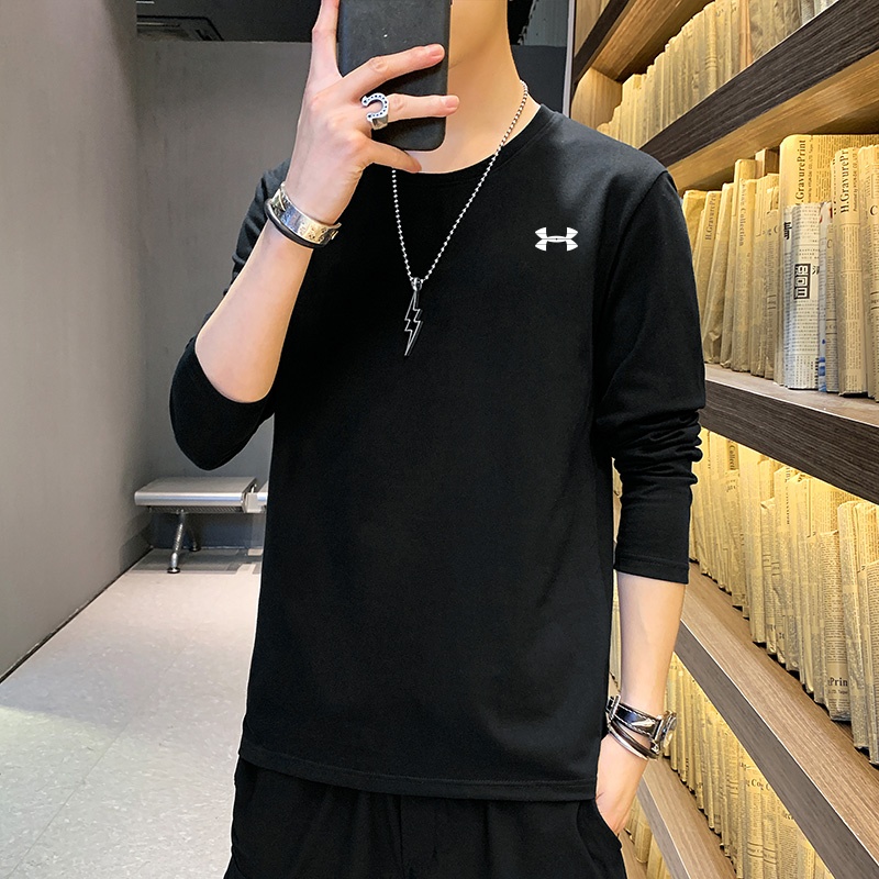 UA长袖T恤男装女装秋季新款圆领健身卫衣打底衫百搭男士潮流宽松