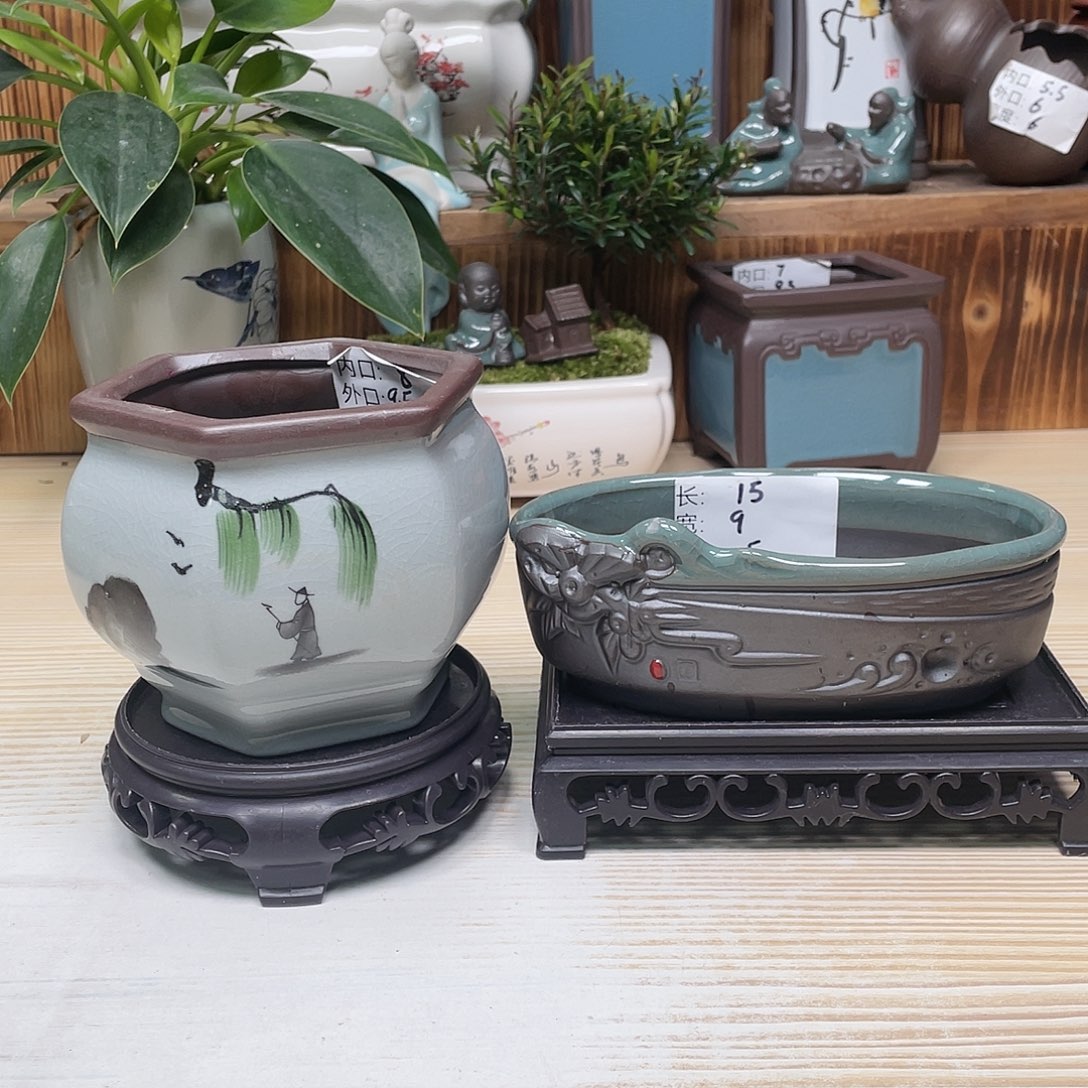 紫砂花盆陶瓷艺术花盆陶瓷