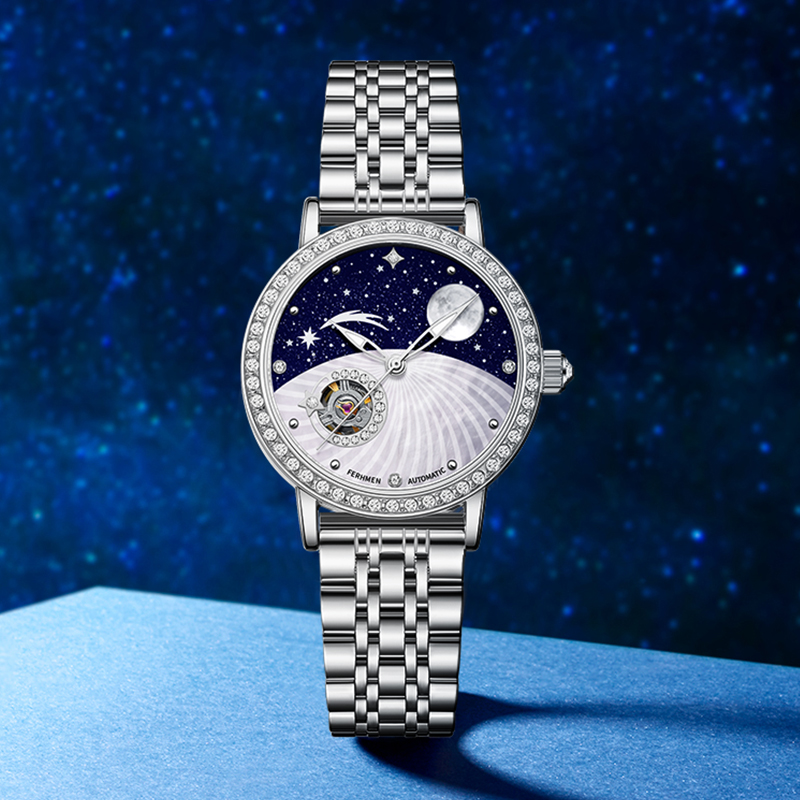 法赫曼流星雨系列夜光女士机械表F6900-C