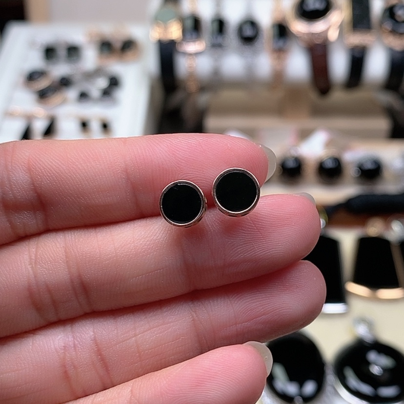 【闪购商品】翡翠耳饰18K金镶嵌墨翠