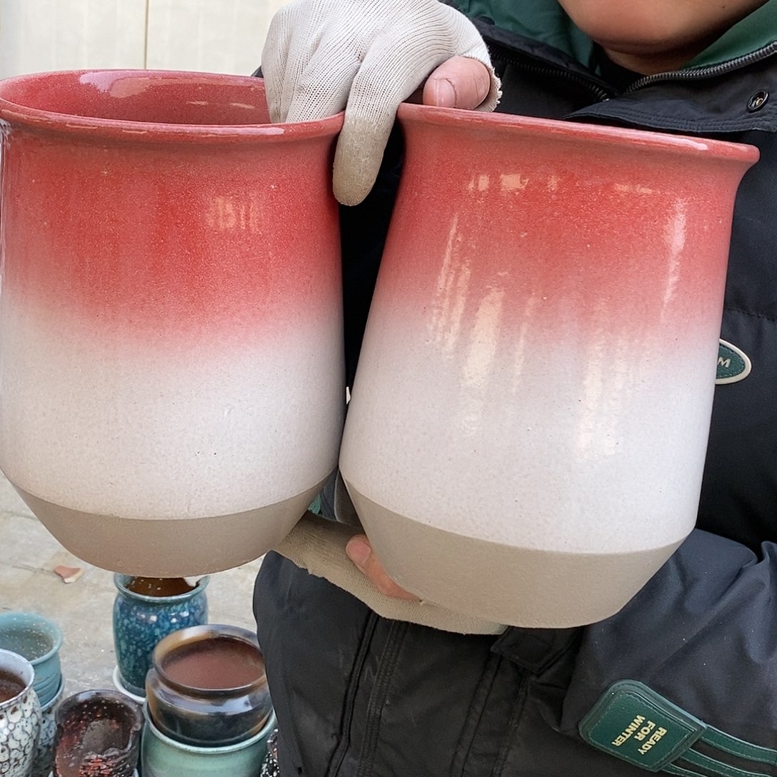 紫砂花盆瑕疵口16高21