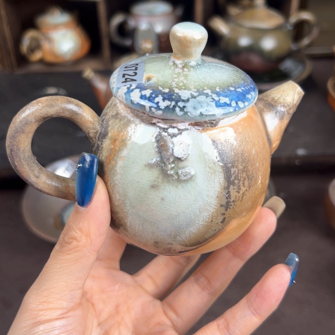 杯柴烧茶器中白壶