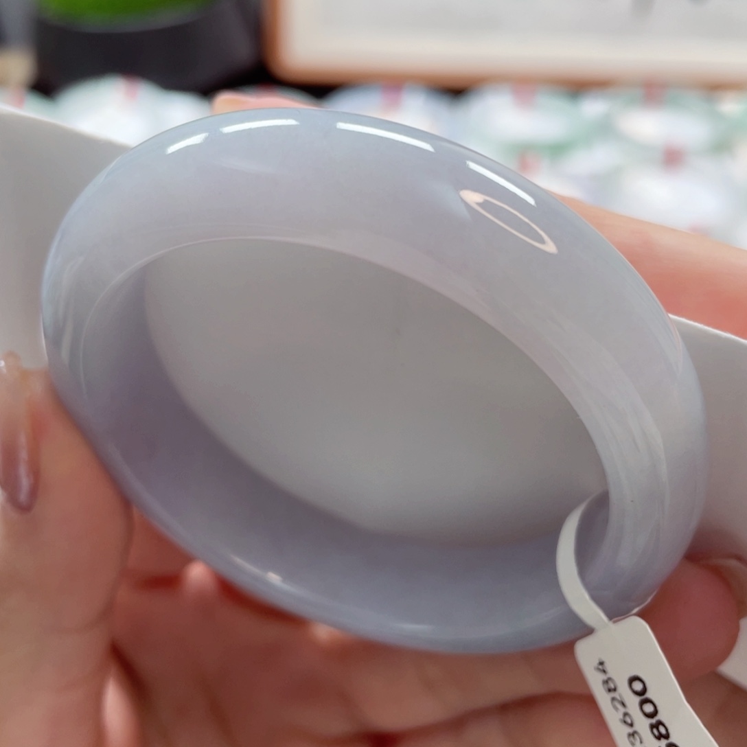 【闪购商品】翡翠手镯未镶嵌53轮胎奶油满紫圈粉1号