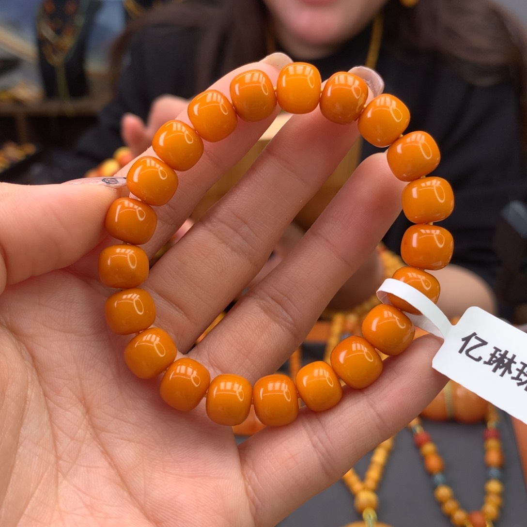 蜜蜡手串未镶嵌天然