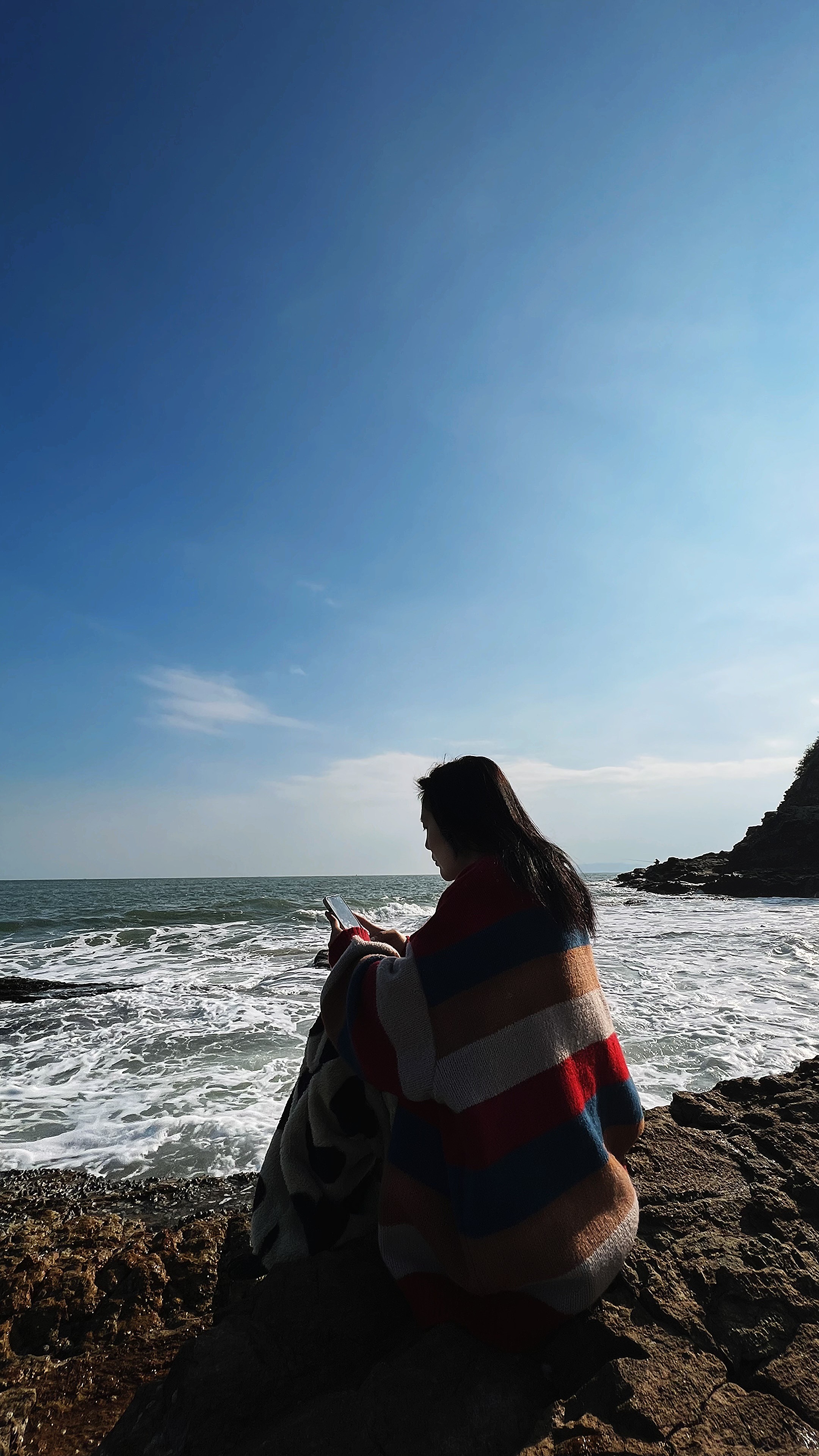 Laurine原创森系大宽条毛衣开衫