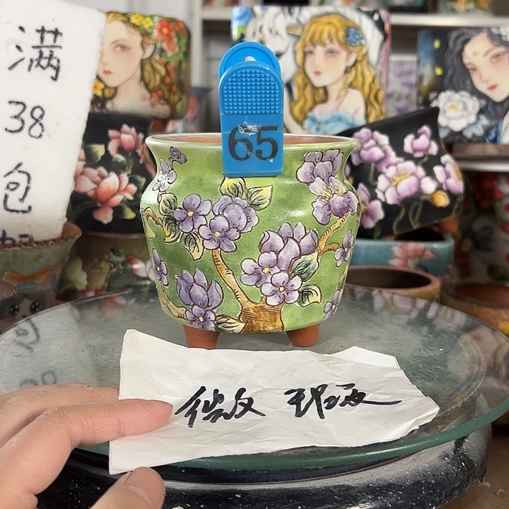 满38包邮 景德镇幸运花盆