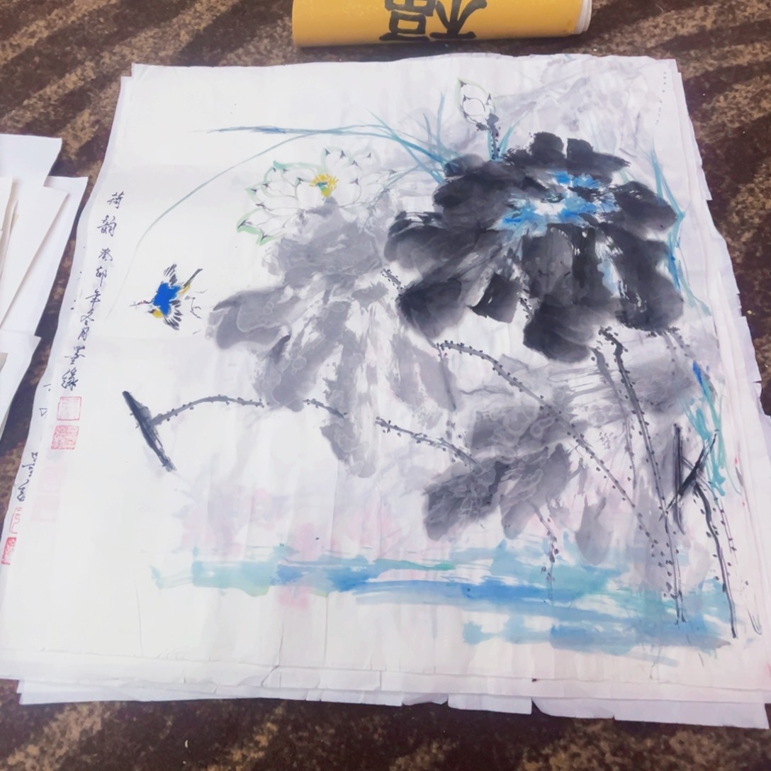 国画张墨缘老师四尺斗方微瑕1111